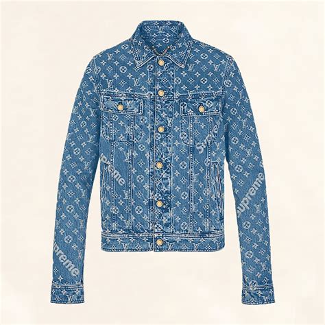 louis vuitton supreme denim jacket|Louis Vuitton supreme raincoat.